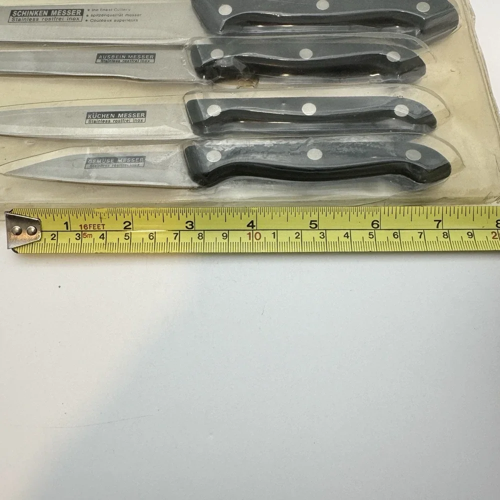 Koch Messer Stainless Rostfrei Inox 6 Pc Kitchen Knife Set w Sharpener NEW